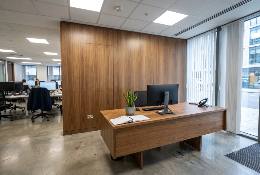 Office interior in SLICE PLY plywood